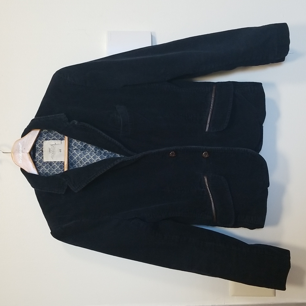H&M (L.O.G.G.) sz 10 navy corduroy jacket w/elbow patches EUC